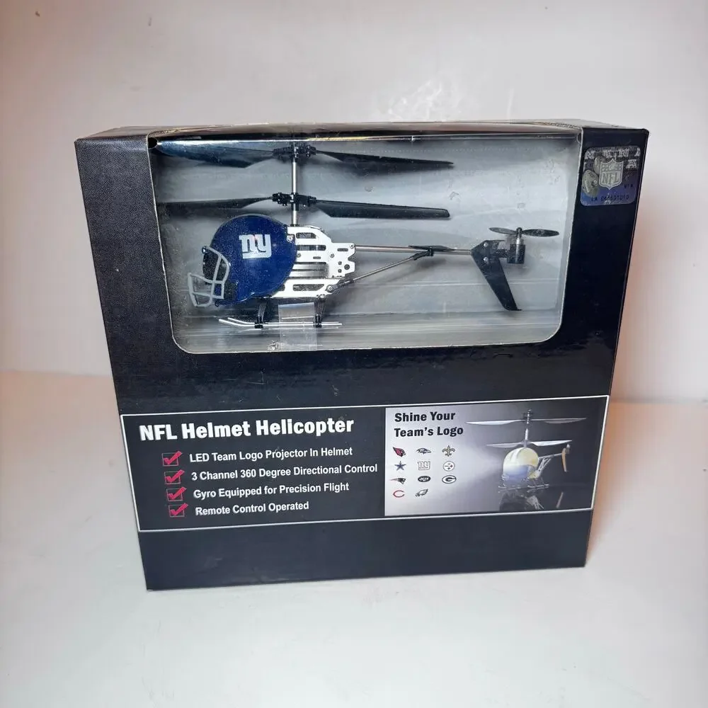 NFL New York Giants Helmet Helicopter - Remote Control LED Logo Projector
